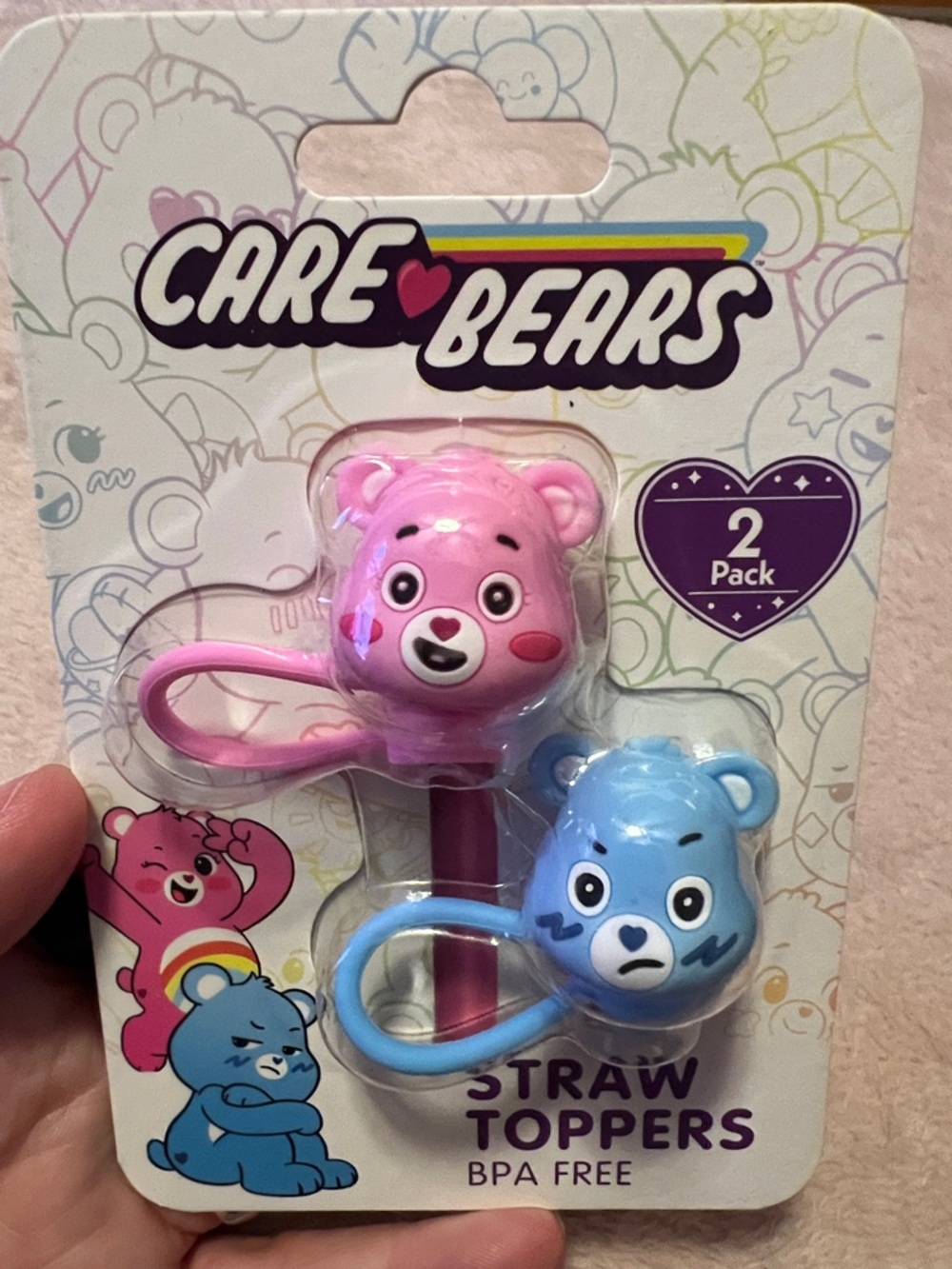 Care Bears Pink & Blue Straw Buddies 2-Pack